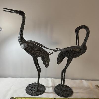 Pair of Crane Statues