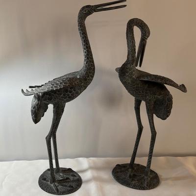 Pair of Crane Statues