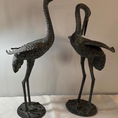 Pair of Crane Statues