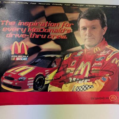 NASCAR Bill Elliott Clock & Signed Picture