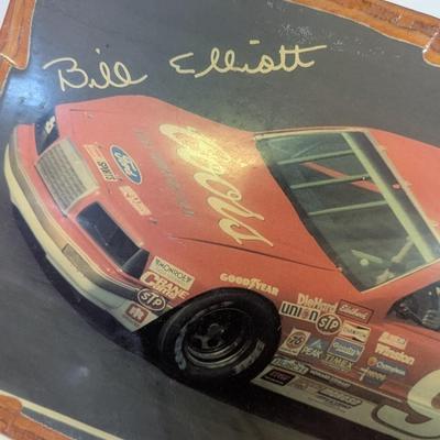 NASCAR Bill Elliott Clock & Signed Picture