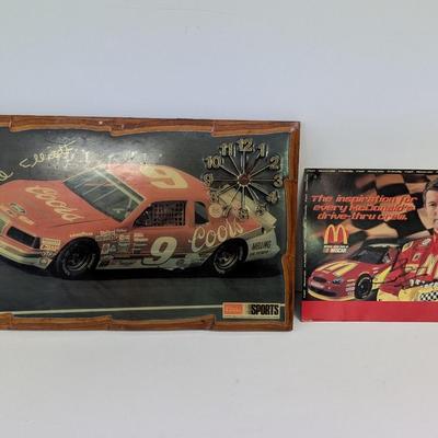 NASCAR Bill Elliott Clock & Signed Picture