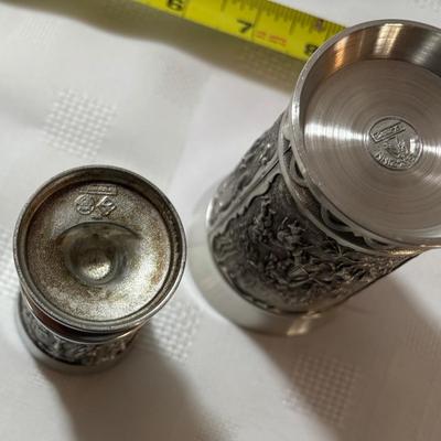 Zinn 95% Pewter Embassed Cup Set and More