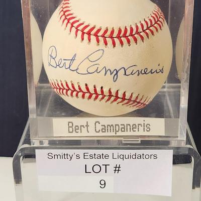 Bert Campaneris OMLB Signed Autographed Baseball In Collectors Case