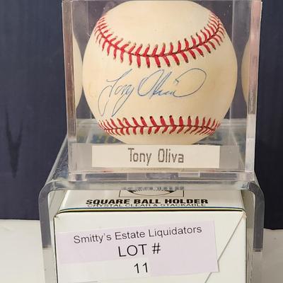 Tony Oliva OMLB Signed Autographed Baseball In Collectors Case