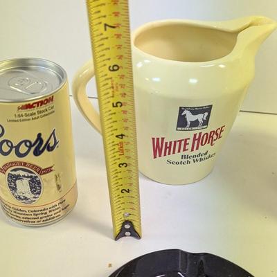 Coors Can White Horse & Smirnoff Pitcher & Stork Club Ashtray