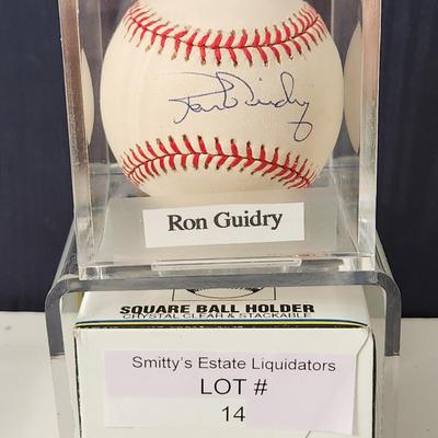 Ron Guidry OMLB Signed Autographed Baseball In Collectors Case