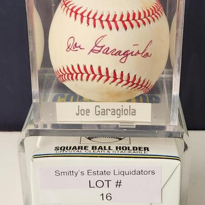 Joe Garagiola OMLB Signed Autographed Baseball In Collectors Case