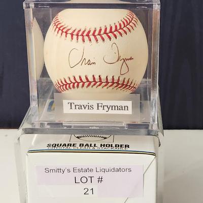 Travis Fryman OMLB Signed Autographed Baseball In Collectors Case