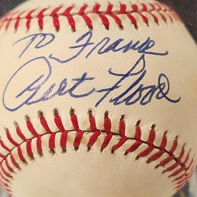 Curt Flood OMLB Signed Autographed Baseball In Collectors Case