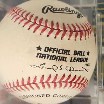 Curt Flood OMLB Signed Autographed Baseball In Collectors Case