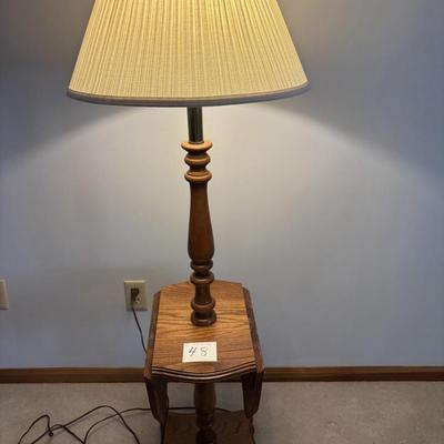 Wooden Floor Lamp w/Table