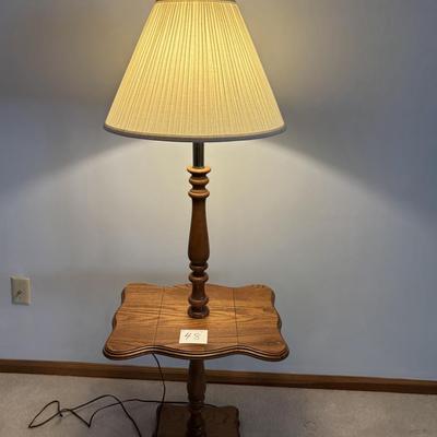 Wooden Floor Lamp w/Table
