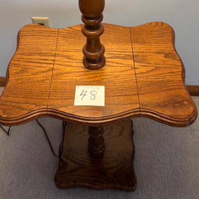 Wooden Floor Lamp w/Table