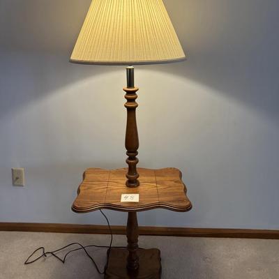 Wooden Floor Lamp w/Table