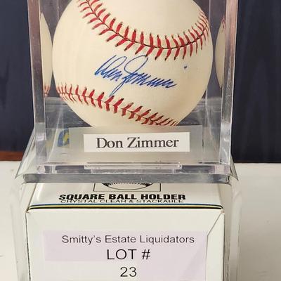 Don Zimmer OMLB Signed Autographed Baseball In Collectors Case