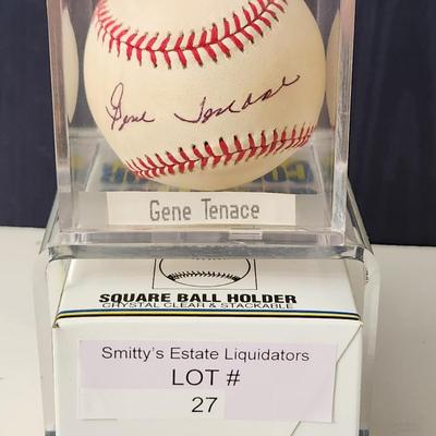 Gene Tenace OMLB Signed Autographed Baseball In Collectors Case