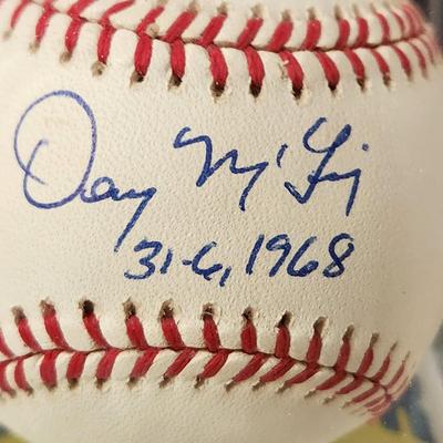 Denny McLain 1968 31-6 OMLB Signed Autographed Baseball In Collectors Case