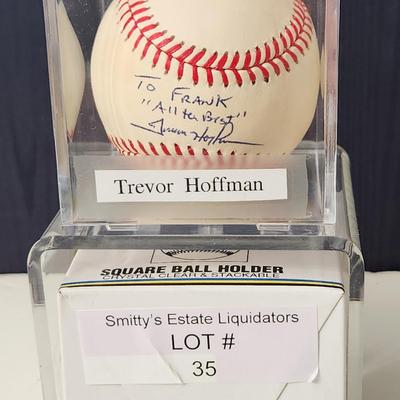 Trevor Hoffman Padres OMLB Signed Autographed Baseball In Collectors Case