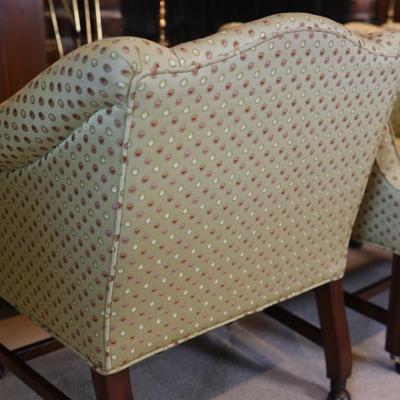 Four Vintage Armchairs on Casters (See Details)