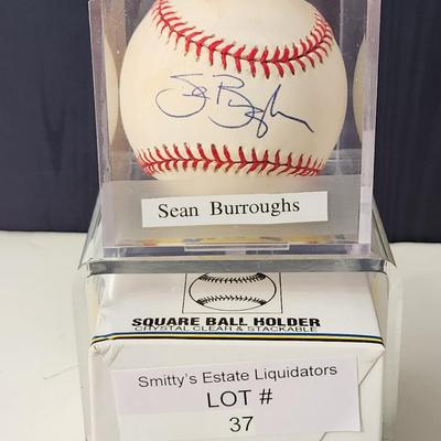 Sean Burroughs OMLB Signed Autographed Baseball In Collectors Case