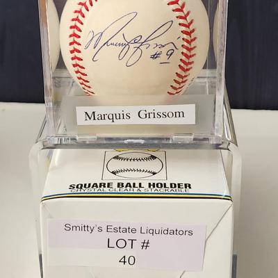 Marquis Grissom #9 Brewers OMLB Signed Autographed Baseball In Collectors Case