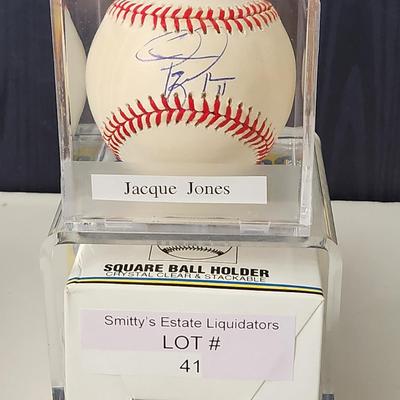 Jacque Jones Twins OMLB Signed Autographed Baseball In Collectors Case