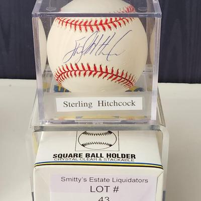 Sterling Hitchcock Padres OMLB Signed Autographed Baseball In Collectors Case