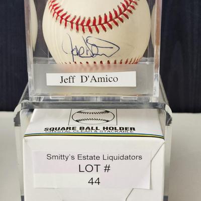 Jeff D'Amico Brewers OMLB Signed Autographed Baseball In Collectors Case