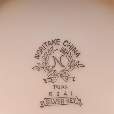 Noritake Silver Key Pattern China Set
