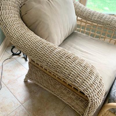 Wicker Chair & Ottoman