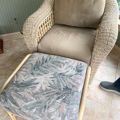 Wicker Chair & Ottoman