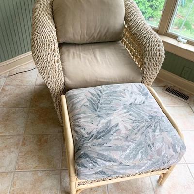 Wicker Chair & Ottoman