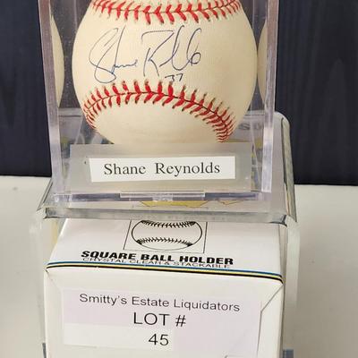 Shane Reynolds Astros OMLB Signed Autographed Baseball In Collectors Case