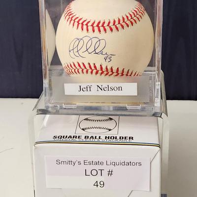 Jeff Nelson #43 Mariners OMLB Signed Autographed Baseball In Collectors Case