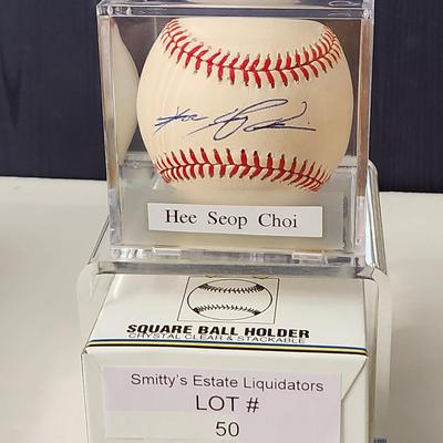 Hee Seop Choi Cubs OMLB Signed Autographed Baseball In Collectors Case