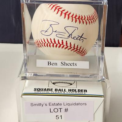 Ben Sheets OMLB Signed Autographed Baseball In Collectors Case