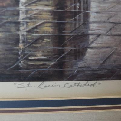 1976 James Hussey Signed Saint Louis Cathedral Framed Print