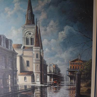 1976 James Hussey Signed Saint Louis Cathedral Framed Print