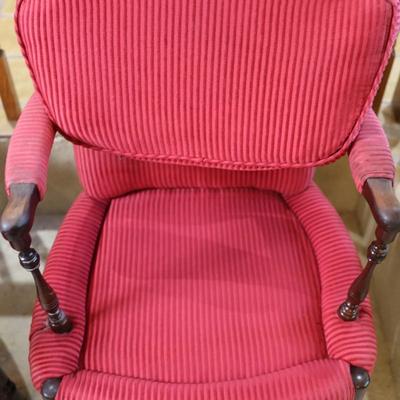 Pair of Wood and Upholstery Armchairs (See Details)