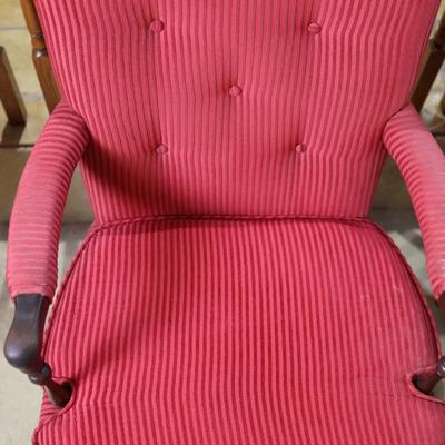 Pair of Wood and Upholstery Armchairs (See Details)