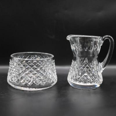 WATERFORD Crystal Creamer and Open Sugar Bowl