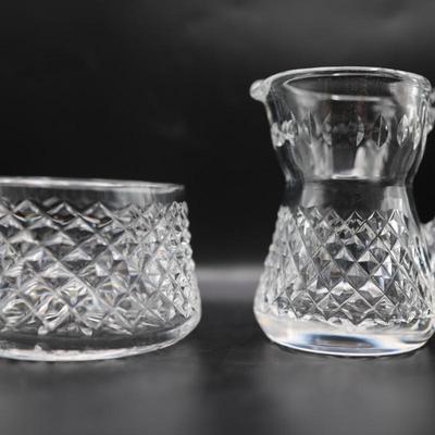 WATERFORD Crystal Creamer and Open Sugar Bowl