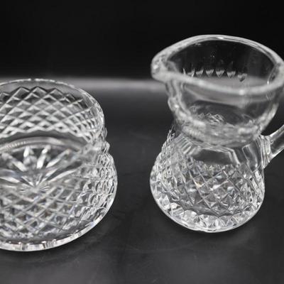 WATERFORD Crystal Creamer and Open Sugar Bowl