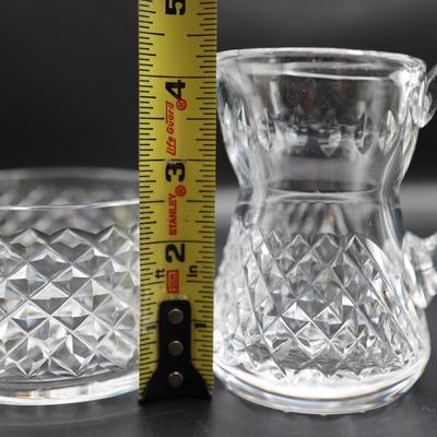 WATERFORD Crystal Creamer and Open Sugar Bowl