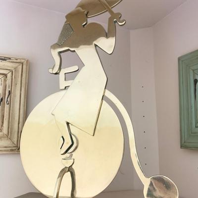 Balancing Brass Decor - Woman On Bicycle