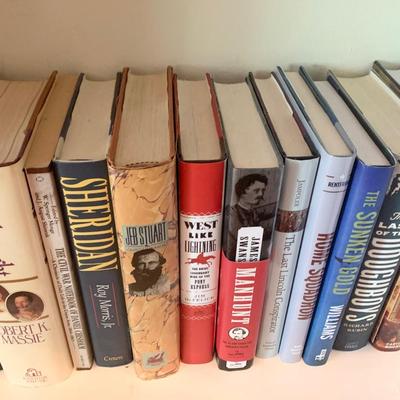 Several Bookshelves Full - Mostly Non- Fiction Biography History Hardback Presidents Civil War 50+ Books