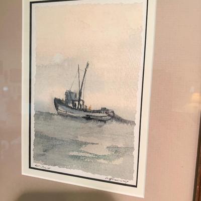 Framed Art Waterman Workboat