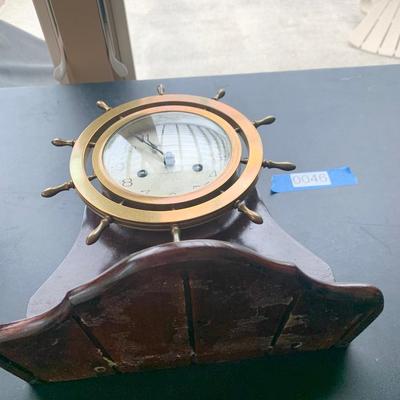 Brass Waterbury Ships Wheel Clock