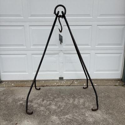 LOT 28: Cast Iron Hanging Pot Hook/Tripod